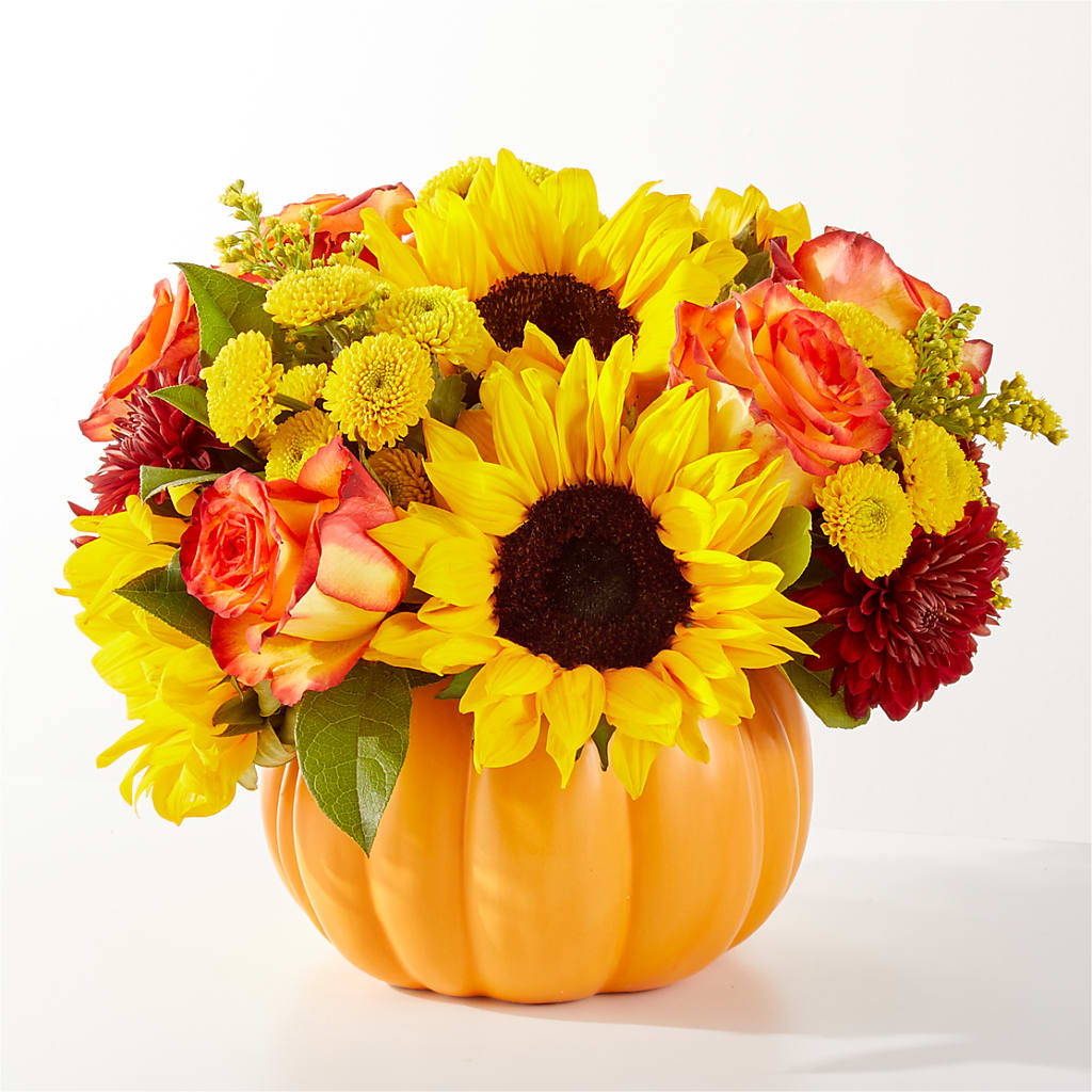 Golden Gourd Pumpkin Bouquet – VERN'S SHARONVILLE FLORIST, Cincinnati OH