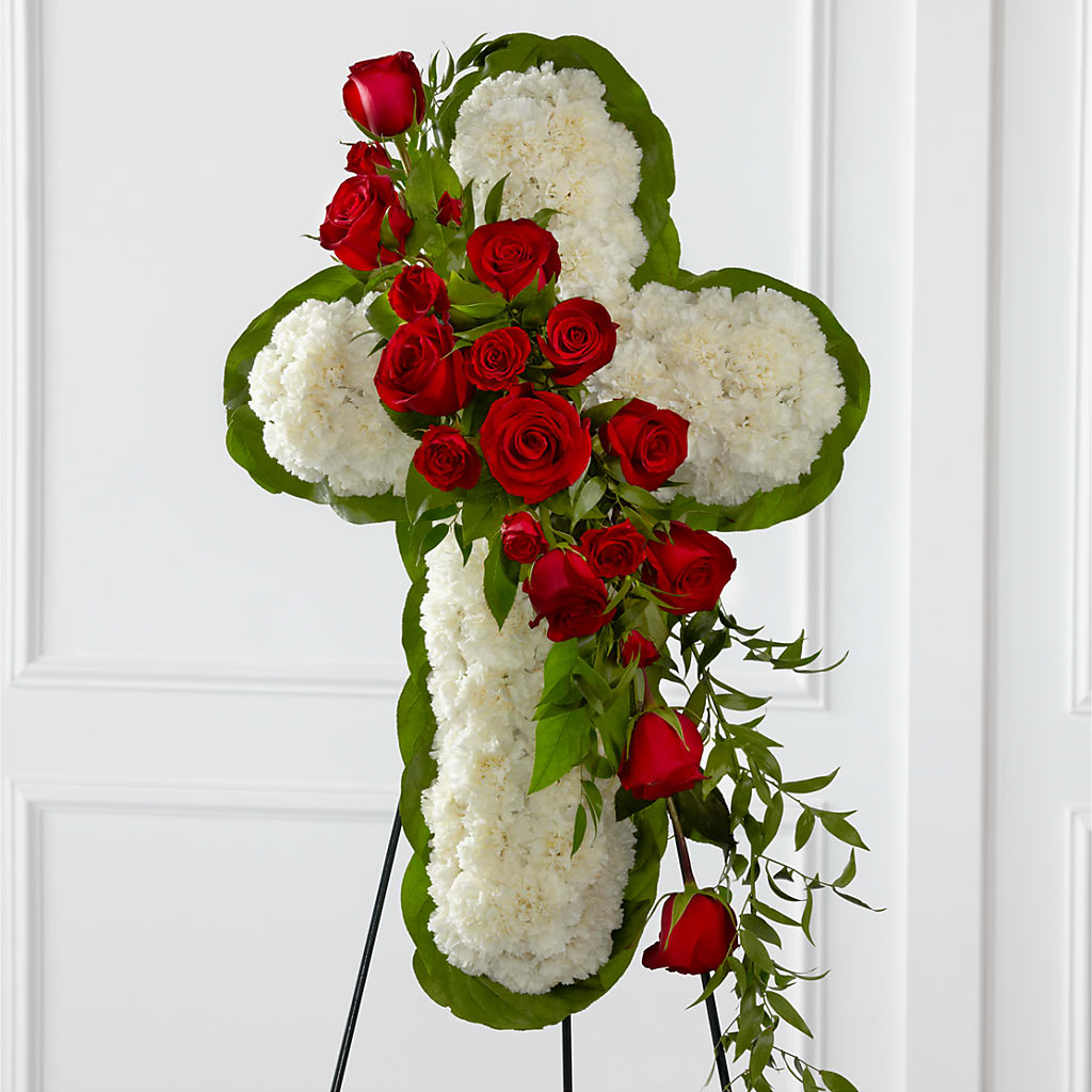 Floral Cross Easel – VERN'S SHARONVILLE FLORIST, Cincinnati OH