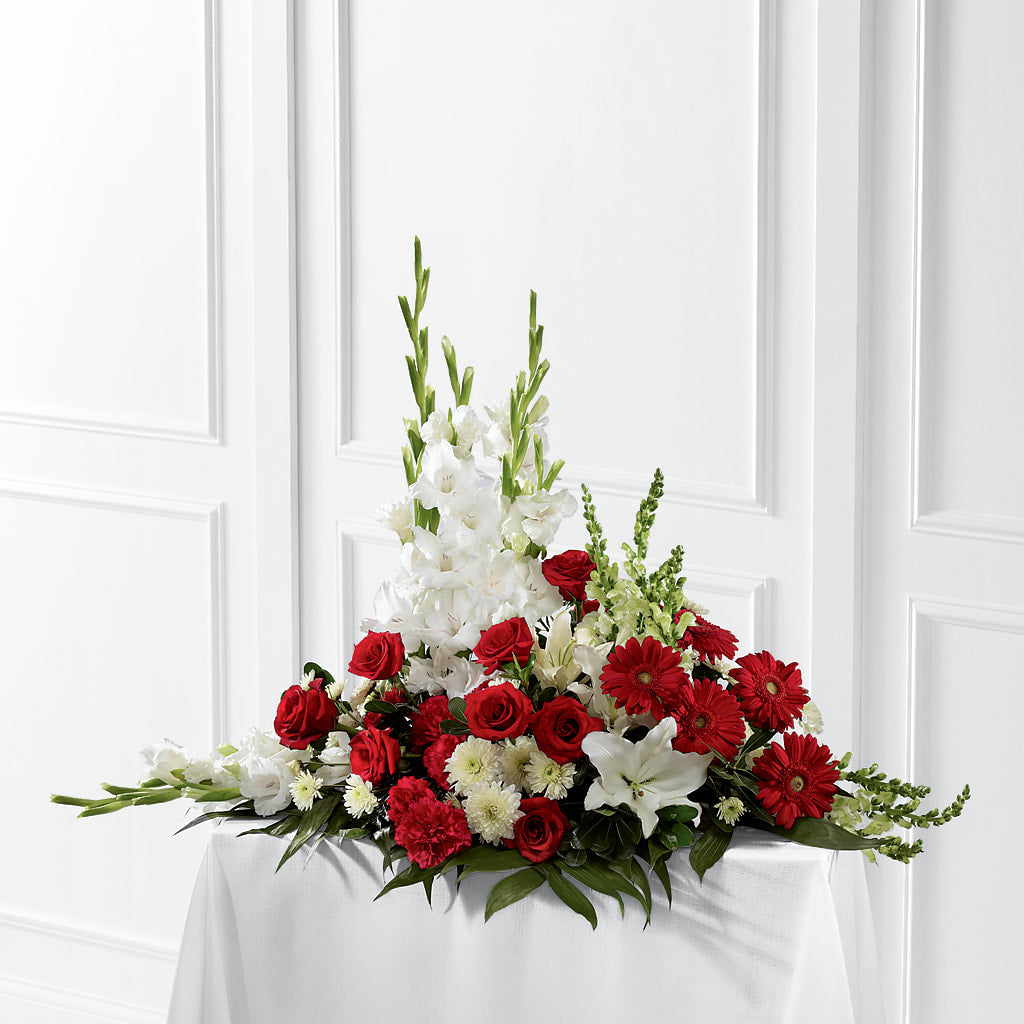 Crimson & White Arrangement – VERN'S SHARONVILLE FLORIST, Cincinnati OH
