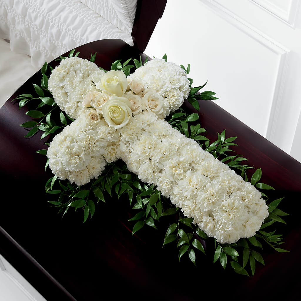 Peaceful Memories Casket Spray (Standard) – VERN'S SHARONVILLE FLORIST, Cincinnati OH