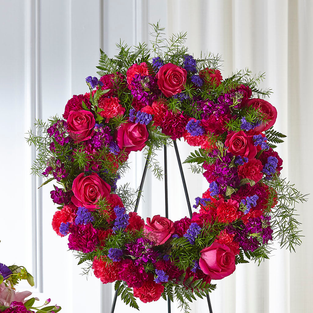 Calming Colors Wreath – VERN'S SHARONVILLE FLORIST, Cincinnati OH
