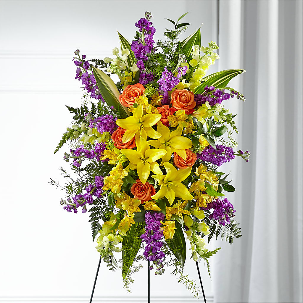 Thoughtful Prayers Standing Spray – VERN'S SHARONVILLE FLORIST, Cincinnati OH