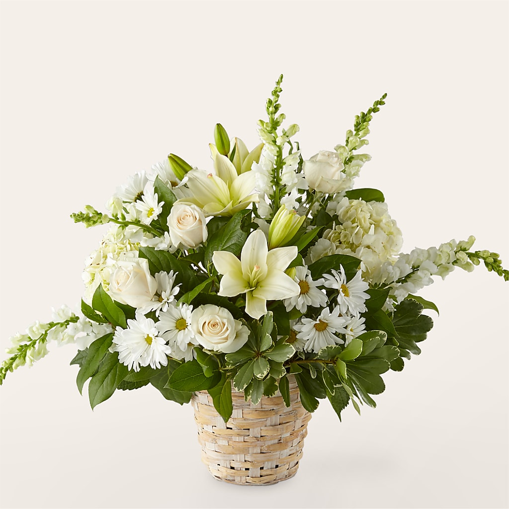 Ivory Elegance Floral Basket – VERN'S SHARONVILLE FLORIST, Cincinnati OH