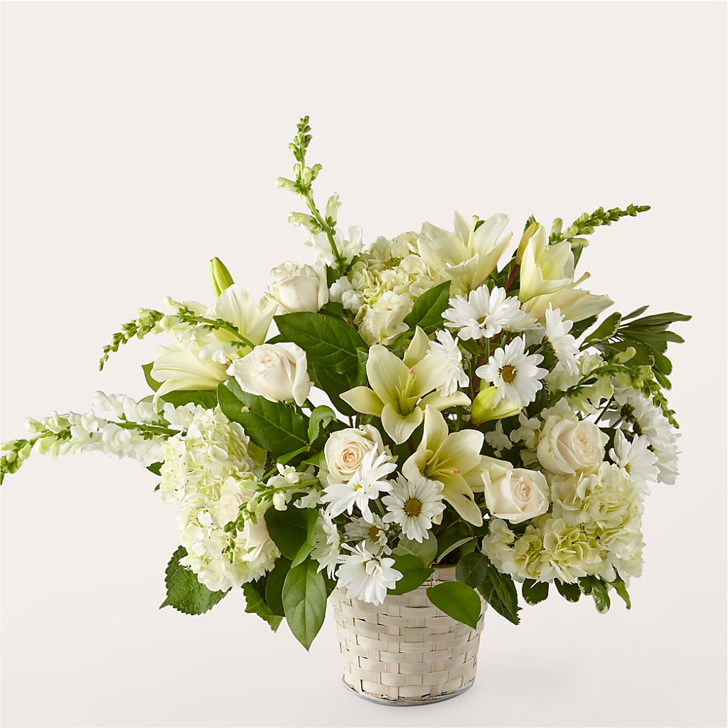 Ivory Elegance Floral Basket – VERN'S SHARONVILLE FLORIST, Cincinnati OH