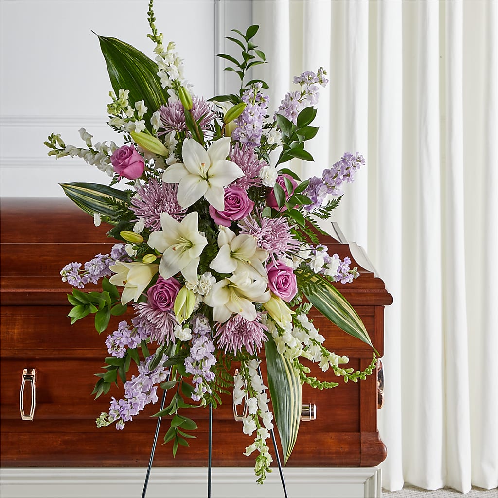 Grateful Hearts Standing Spray – VERN'S SHARONVILLE FLORIST, Cincinnati OH