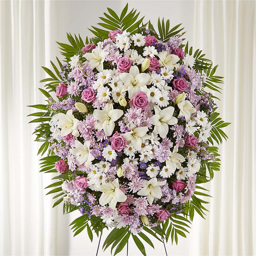 Surrounded by Love Standing Spray – VERN'S SHARONVILLE FLORIST, Cincinnati OH