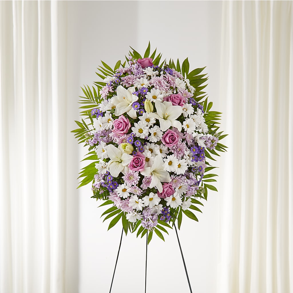 Surrounded by Love Standing Spray – VERN'S SHARONVILLE FLORIST, Cincinnati OH