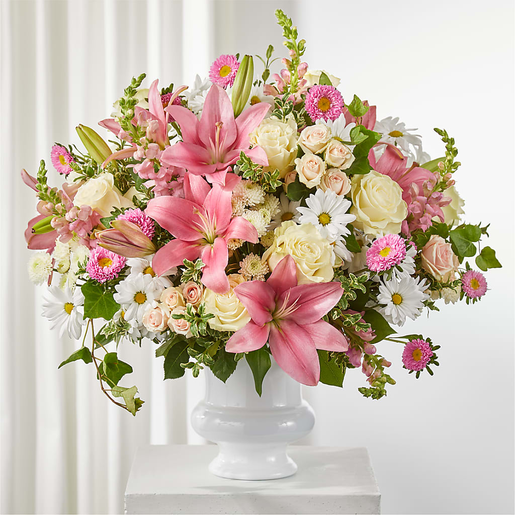 Empathetic Blooms Urn Arrangement – VERN'S SHARONVILLE FLORIST, Cincinnati OH