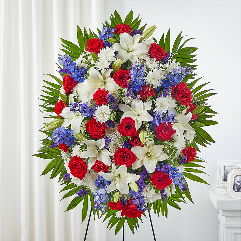 Cherished Service Standing Spray – VERN'S SHARONVILLE FLORIST, Cincinnati OH