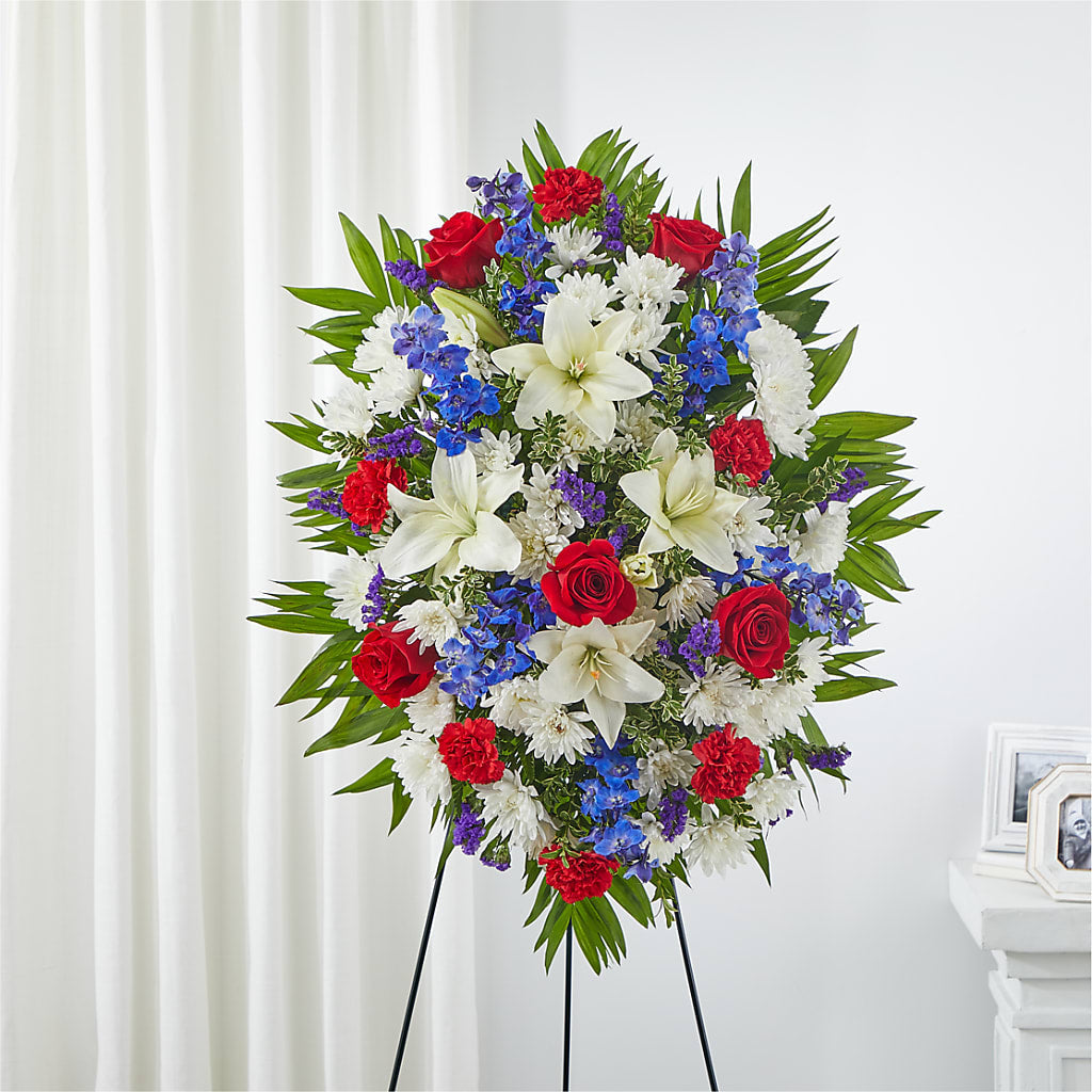Cherished Service Standing Spray – VERN'S SHARONVILLE FLORIST, Cincinnati OH