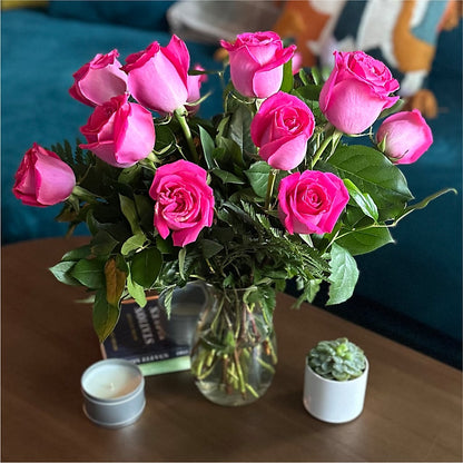 Long Stem Pink Rose Bouquet – VERN'S SHARONVILLE FLORIST, Cincinnati OH
