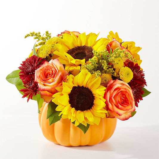 Golden Gourd Pumpkin Bouquet – VERN'S SHARONVILLE FLORIST, Cincinnati OH