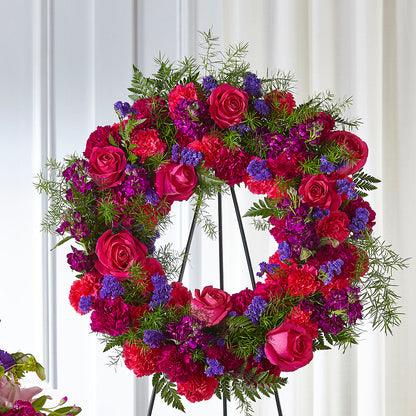 Calming Colors Wreath – VERN'S SHARONVILLE FLORIST, Cincinnati OH