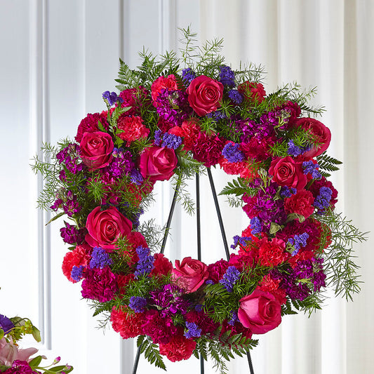 Calming Colors Wreath – VERN'S SHARONVILLE FLORIST, Cincinnati OH