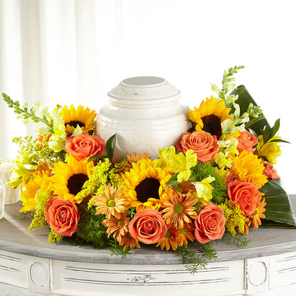 Faithful Sunflower Cremation Adornment – VERN'S SHARONVILLE FLORIST, Cincinnati OH