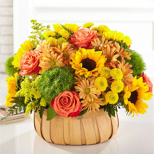 Harvest Sunflower Basket – VERN'S SHARONVILLE FLORIST, Cincinnati OH